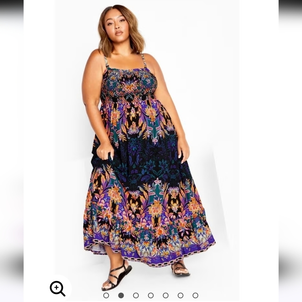 City Chic 18 Island Breeze Dress - black